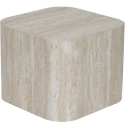Table basse carrée Terra x2 bois blanchi H32cm et H38cm