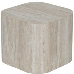 Table basse carrée Terra x2 bois blanchi H32cm et H38cm