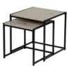 Table basse gigogne Luffi x2 bois et métal noir H35cm et H40cm