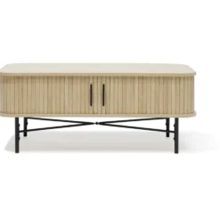 Table basse Grège bois naturel et noir - L100xH40xP50 cm