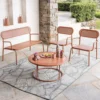 Table basse jardin Faro ronde métal terracotta Ø80xH37cm