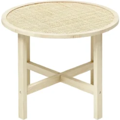 Table basse Kanna cannage de rotin Ø60xH45 cm