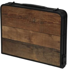 Table basse pliable bois et métal finition grille noir 91x42xH29,5cm