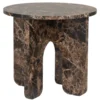 Table basse ronde Terra bois marron effet marbré Ø40xH40cm