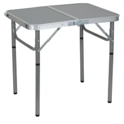 Table camping pliable acier aluminium bois 60x45xH55cm