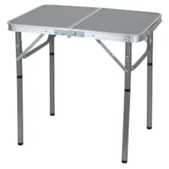Table camping pliable acier aluminium bois 60x45xH55cm