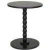 Table d'appoint ronde en bois noir Patchi Ø38xH46cm