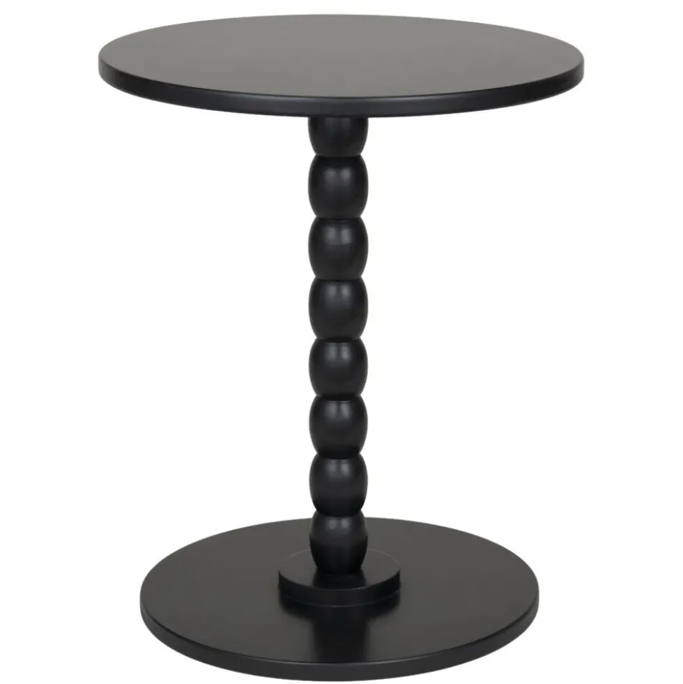 Table d'appoint ronde en bois noir Patchi Ø38xH46cm