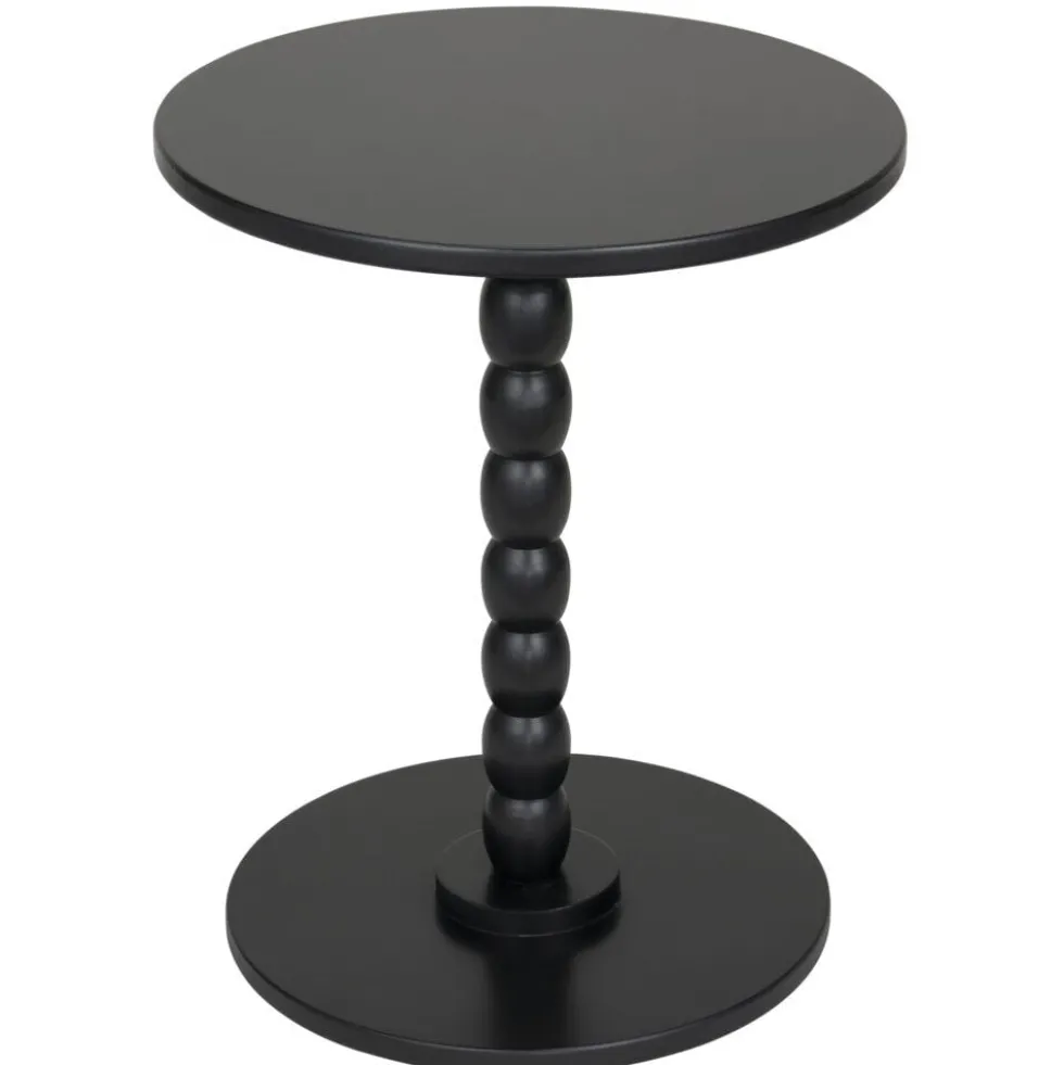 Table d'appoint ronde en bois noir Patchi Ø38xH46cm