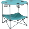 Table de camping pliable avec 4 porte-gobelets Ø70xH.60 cm