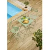 Table de jardin Haute Boston pliante métal vert 60x60xH105cm