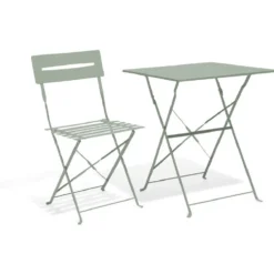 Table de jardin Haute Boston pliante métal vert 60x60xH105cm