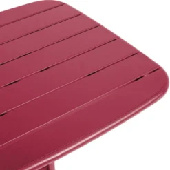 Table de jardin haute Fun métal rouge 60x60xH100cm