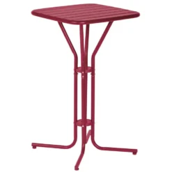 Table de jardin haute Fun métal rouge 60x60xH100cm