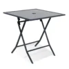 Table de jardin London pliante 2 personnes gris anthracite 70x70xH71cm