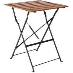 Table de jardin pliante Bali 2 personnes métal bois