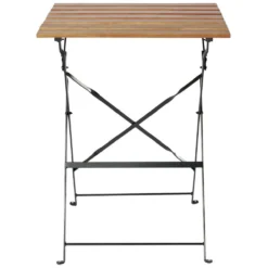 Table de jardin pliante Bali 2 personnes métal bois