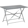 Table de jardin rectangulaire Boston pliante acier gris 110x70xH71cm