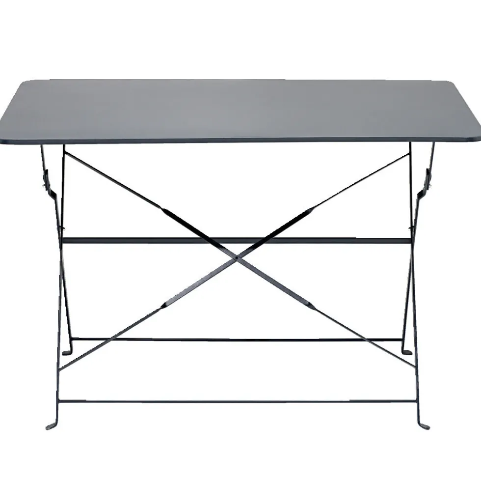 Table de jardin rectangulaire Boston pliante acier gris 110x70xH71cm