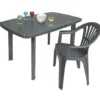 Table de jardin rectangulaire Viva plastique gris 177x86xH72cm