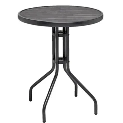 Table de jardin ronde bistrot Macéo acier noir Ø60xH71cm