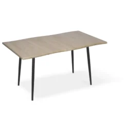Table extensible Fabrik bois naturel et métal noir 140x80xH75cm