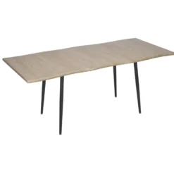 Table extensible Fabrik bois naturel et métal noir 140x80xH75cm