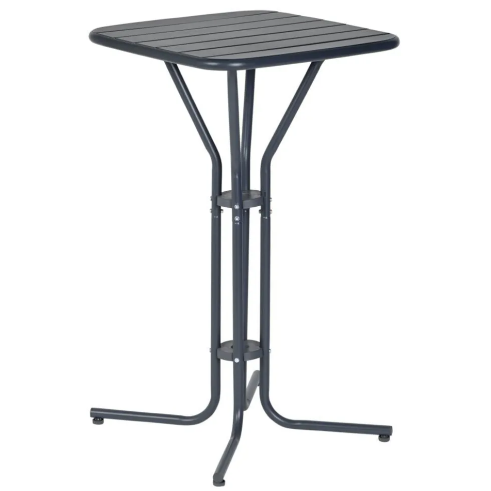 Table haute Fun métal gris foncé 60x60xH100cm