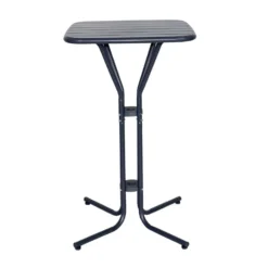 Table haute Fun métal gris foncé 60x60xH100cm