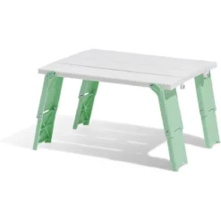 Table plage pliable bleu menthe