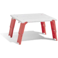 Table plage pliable corail
