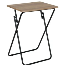 Table pliante métal et bois Practical 48x38xH66cm