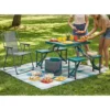 Table valise pliante avec sièges bleu