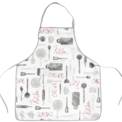 Tablier de cuisine avec inscriptions 72x65cm