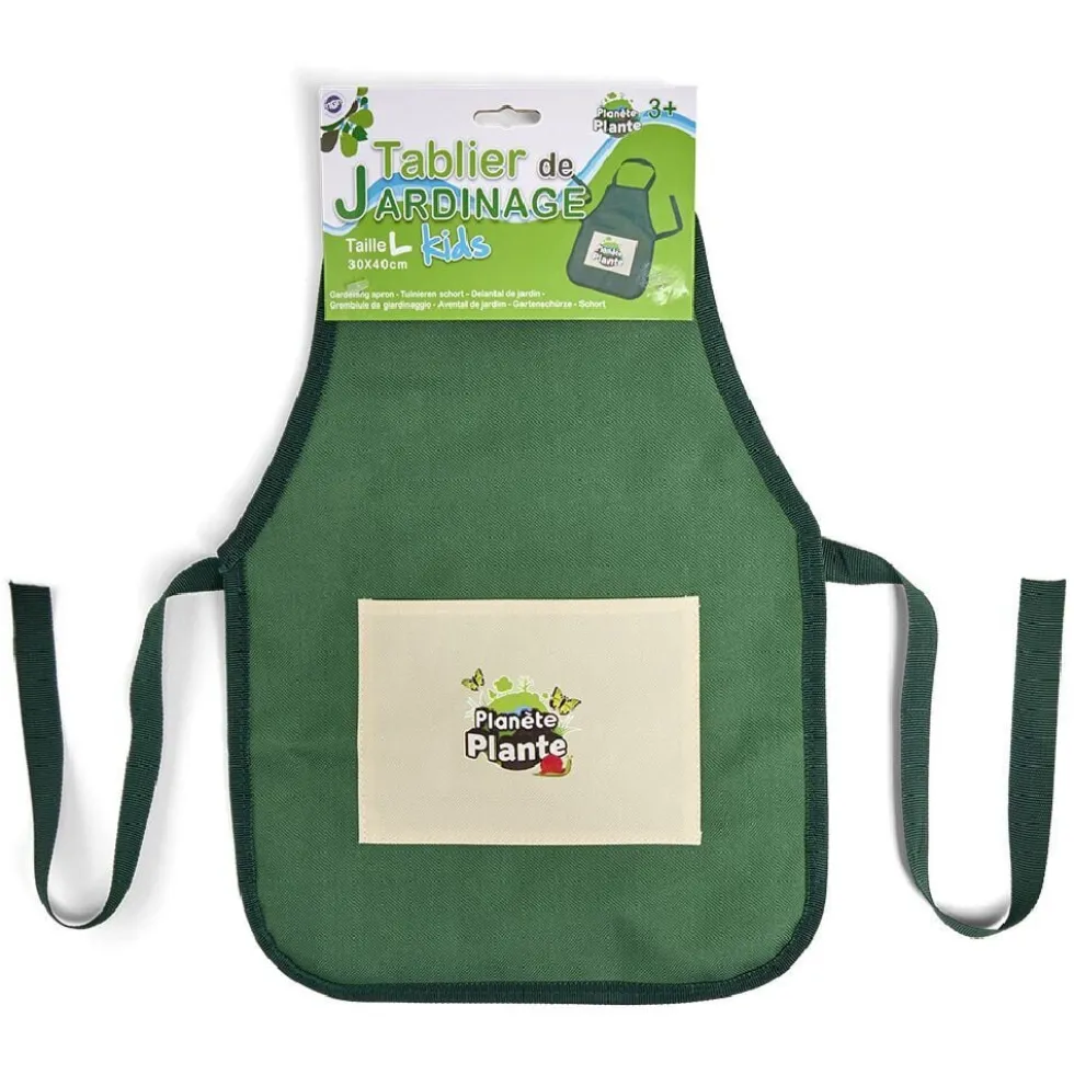 Tablier de jardinage enfant 30x40cm - Taille L - polyester vert