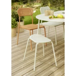 Tabouret acier perforé Faro vert sauge 45x28xH45cm
