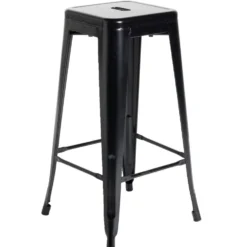 Tabouret bar Fabrik métal noir Ø31xH75cm