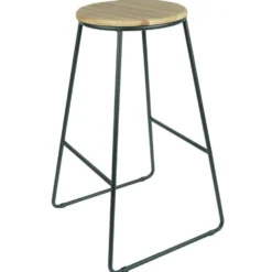 Tabouret de bar bois et métal noir Ø40xH70,5cm