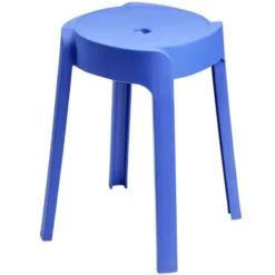 Tabouret plastique rond Firsty bleu Ø27xH45cm