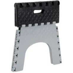 Tabouret pliant noir et gris H31 cm