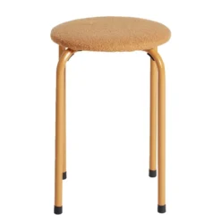 Tabouret rond bas empilable Lola métal beige Ø38xH50cm