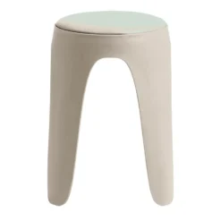 Tabouret rond Spiro pieds fins plastique beige Ø33xH46cm