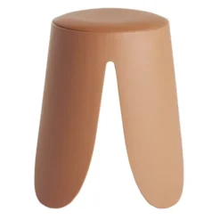 Tabouret rond Spiro pieds larges plastique terracotta Ø33xH46cm