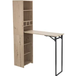 Étagère bar pliable en bois Luffi 131,5x43xH180cm