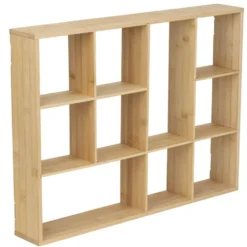 Étagère de cuisine en bambou 10 compartiments ouverts 45x9xH60cm