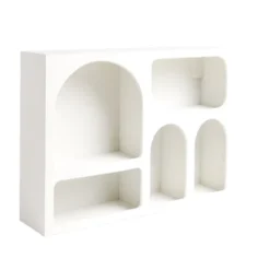 Étagère en bois 6 niches beige 40x9xH28cm