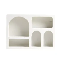 Étagère en bois 6 niches beige 40x9xH28cm