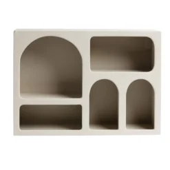 Étagère en bois 6 niches blanc 40x9xH28cm