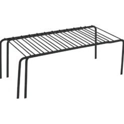 Étagère extensible en métal noir 43à69x20xH14,5cm
