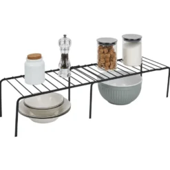 Étagère extensible en métal noir 43à69x20xH14,5cm
